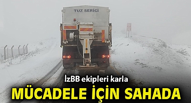 İzmir Büyükşehir Belediyesi ekipleri karla mücadele için sahada
