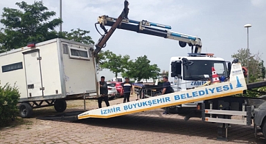 Karşıyaka'da karavan işgaline müdahale
