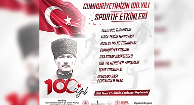Bergama Belediyesi Cumhuriyetimizin 100. yılını sportif etkinliklerle kutluyor