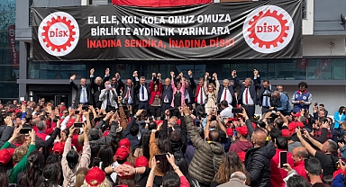 Belediye başkan adayları DİSK mitinginde… Ne mesajlar verildi?