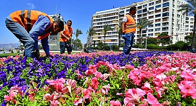 Kentin cadde ve meydanları çiçek açtı