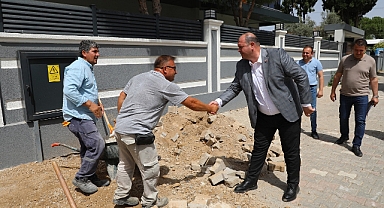 Başkan Çiçek sahada denetimde