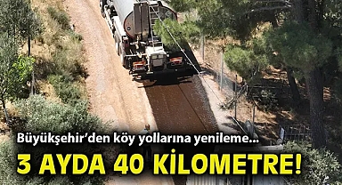 Büyükşehir 3 ayda 40 kilometrelik köy yolunu yeniledi