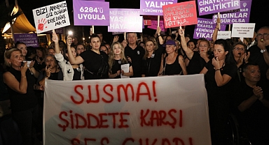 Güzelbahçe şiddete karşı yürüdü!