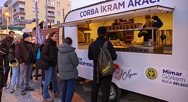 Bucalılar sıcak çorba ikramına tam not verdi!