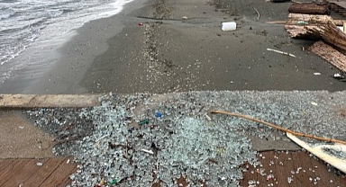 Halk Plajı cam tarlasına döndü... Urla'da temizlik tepkisi!