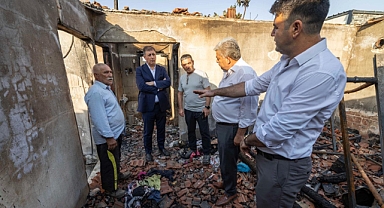 Büyükşehir'den evi yanan aileye yardım eli