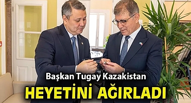 Başkan Tugay Kazakistan heyetini ağırladı