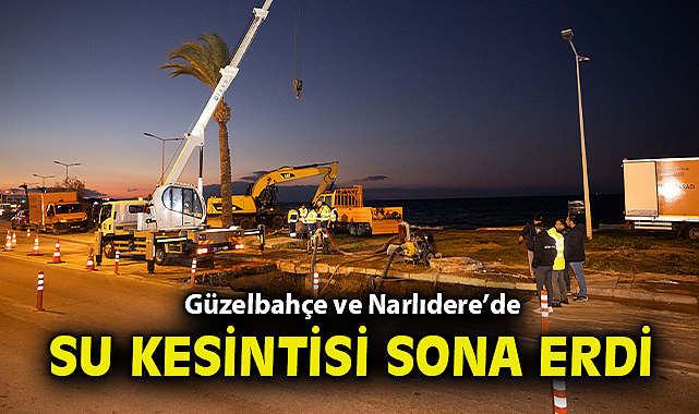 İZSU ekipleri Güzelbahçe–Narlıdere ana iletim hattındaki arızayı giderdi