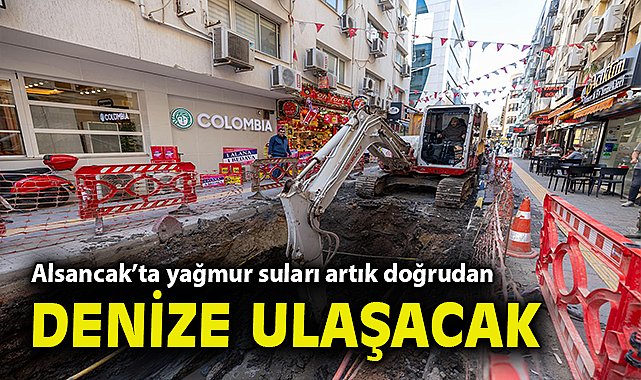Alsancak'ta yağmur suları artık doğrudan denize ulaşacak