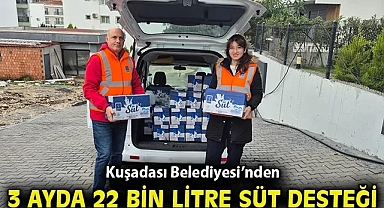 KUŞADASI BELEDİYESİ'NDEN ÇOCUKLARA 3 AYDA 22 BİN LİTRE SÜT DESTEĞİ