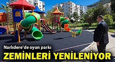 Narlıdere'de oyun parkı zeminleri yenileniyor