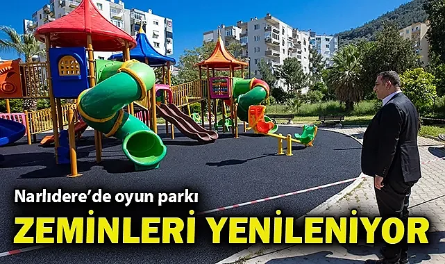 Narlıdere'de oyun parkı zeminleri yenileniyor