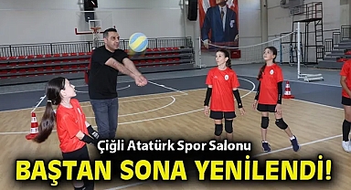 Çiğli Atatürk Kapalı Spor Salonu yenilenen yüzüyle sporculara kapılarını açtı