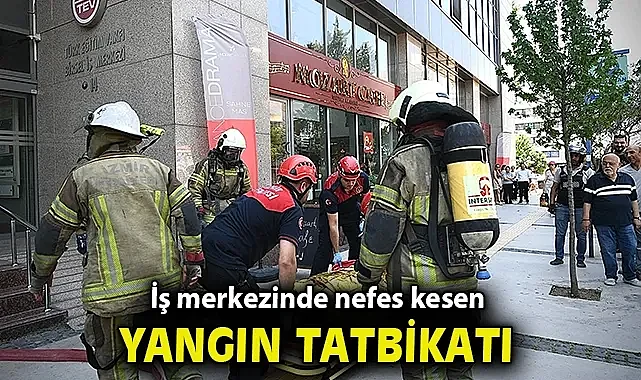 İş merkezinde nefes kesen yangın tatbikatı