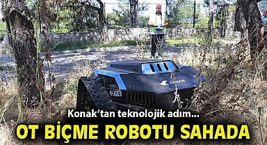 Konak'tan teknolojik adım: Ot biçme robotu sahada