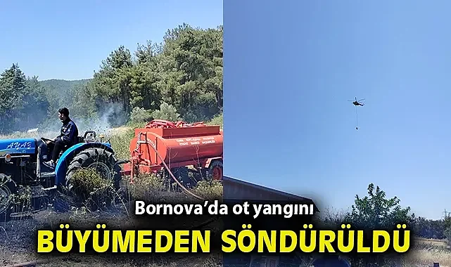 Bornova'da ot yangını büyümeden söndürüldü