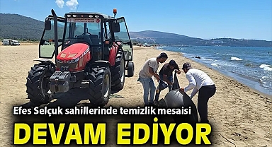 Efes Selçuk sahillerinde temizlik mesaisi devam ediyor