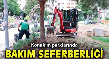 Konak’ın parklarında bakım seferberliği