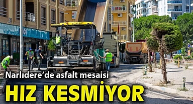 Narlıdere’de asfalt mesaisi hız kesmiyor