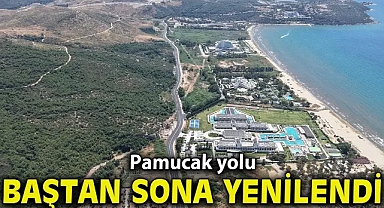 Pamucak yolu baştan sona yenilendi
